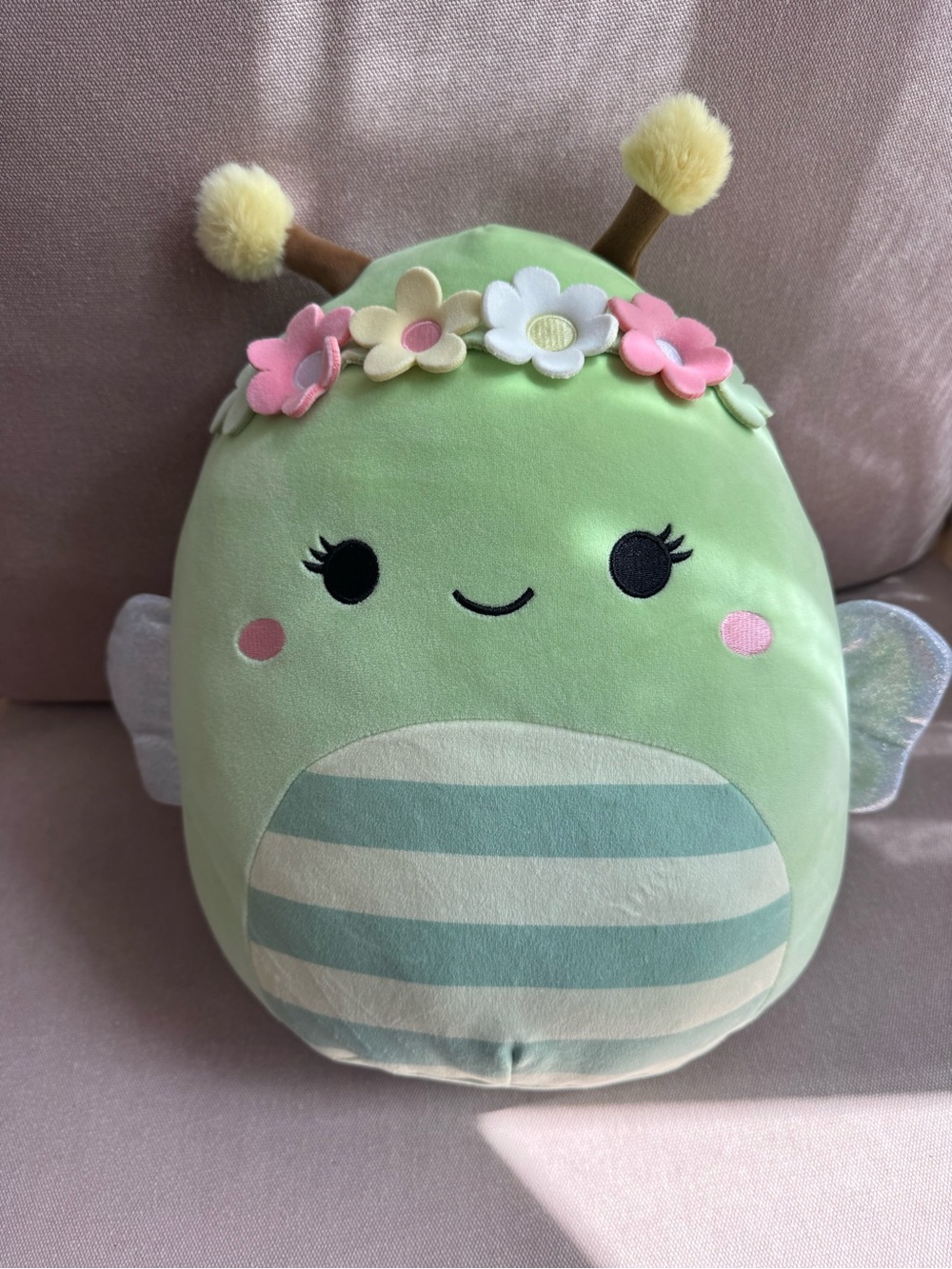 Squishmallows Green Flower Crown Bee Wings Plush 14” Sybil